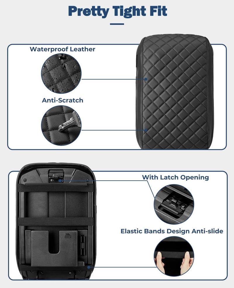 ISSYAUTO Center Console Cover Compatible with 2007-2017 Tundra, 2008-2018 Sequoia, Neoprene Armrest Cover Replacement, Anti-Scratch & Waterproof - Image 4